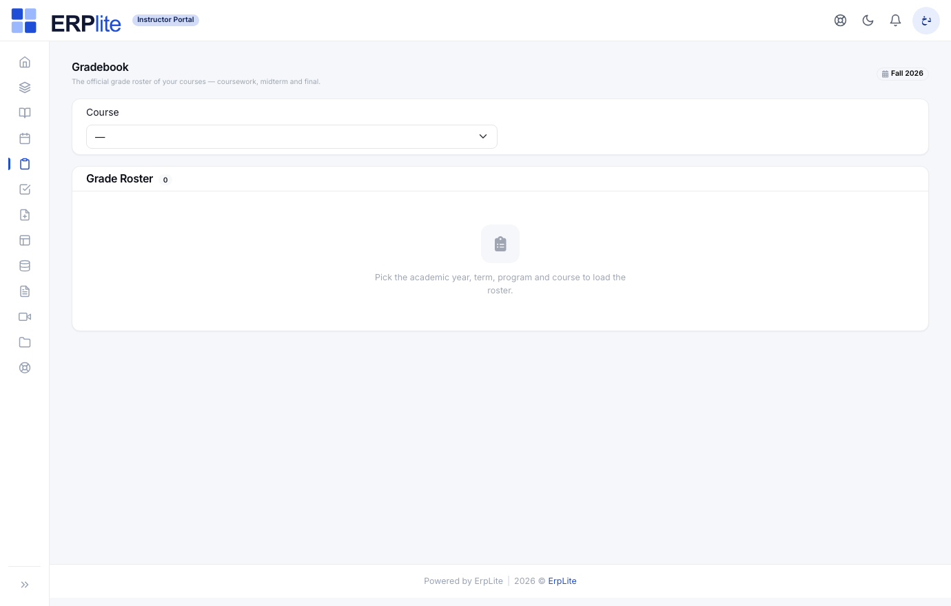 Instructor Portal › a section › Grades