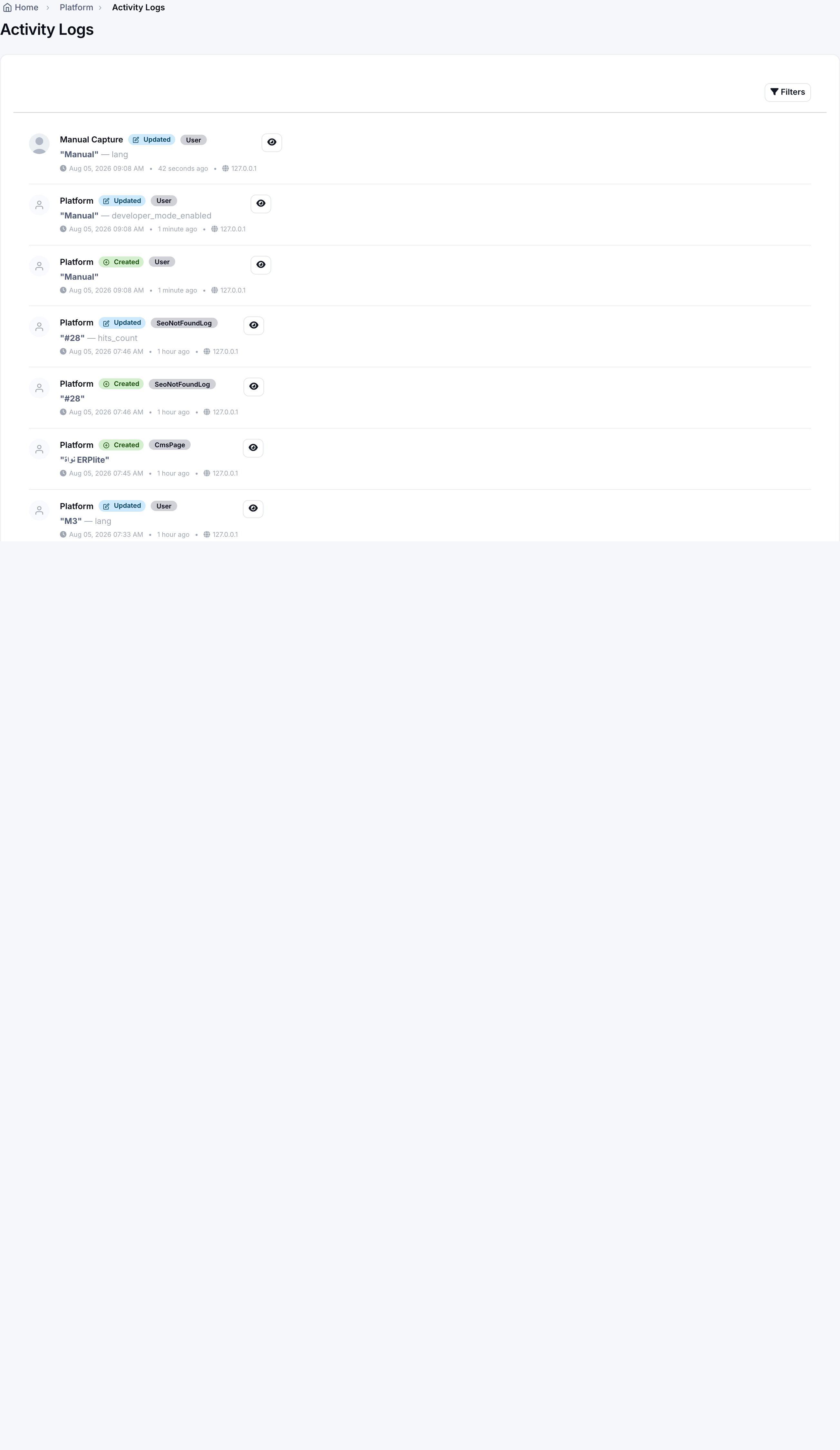 Activity Log