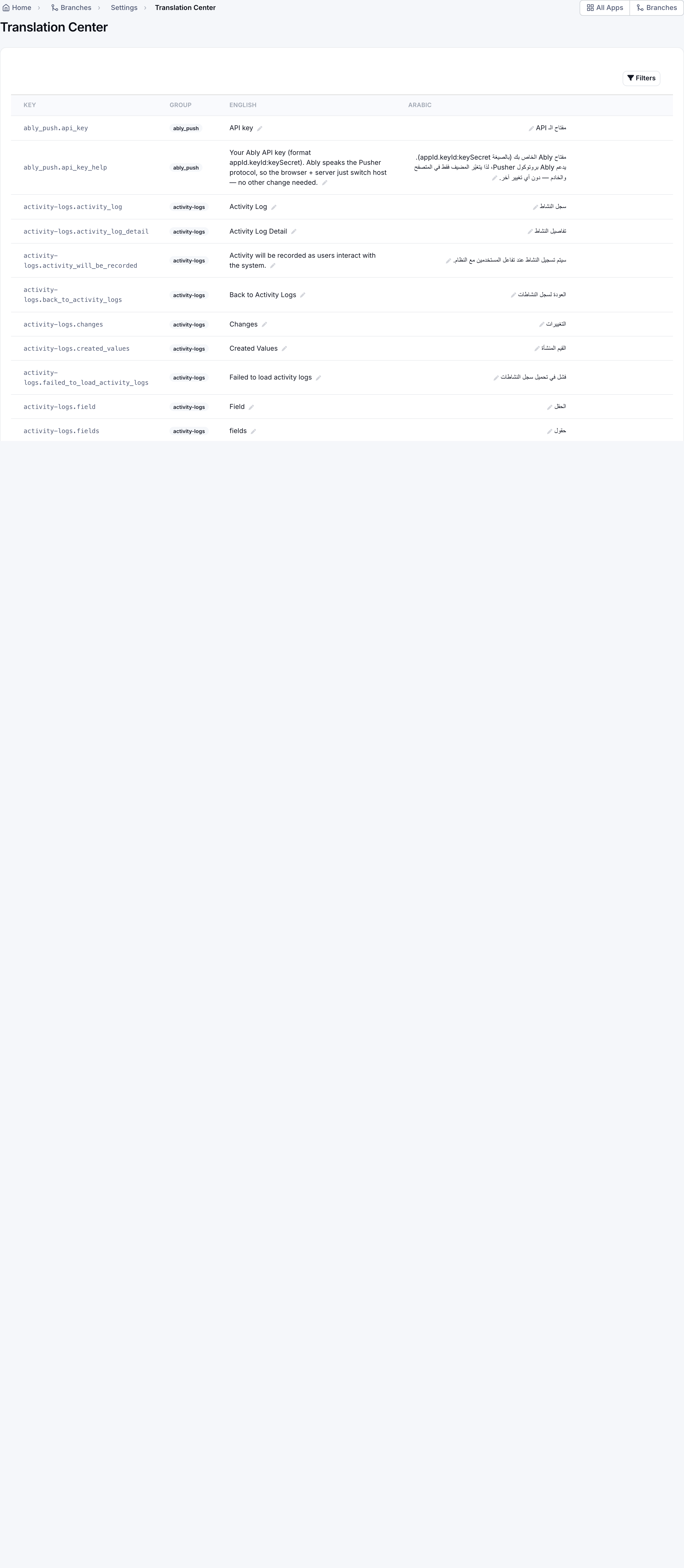 Settings › Translations