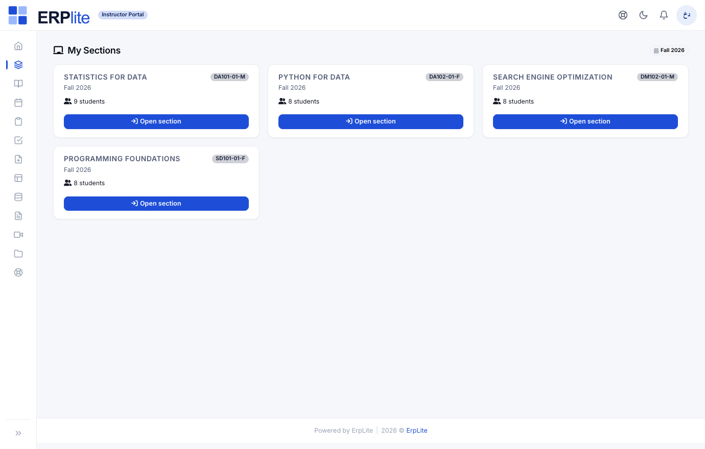 Instructor Portal › My Sections