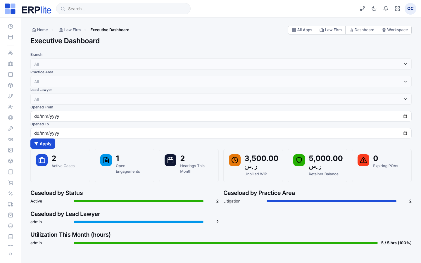 Law Firm › Executive Dashboard · Reports
