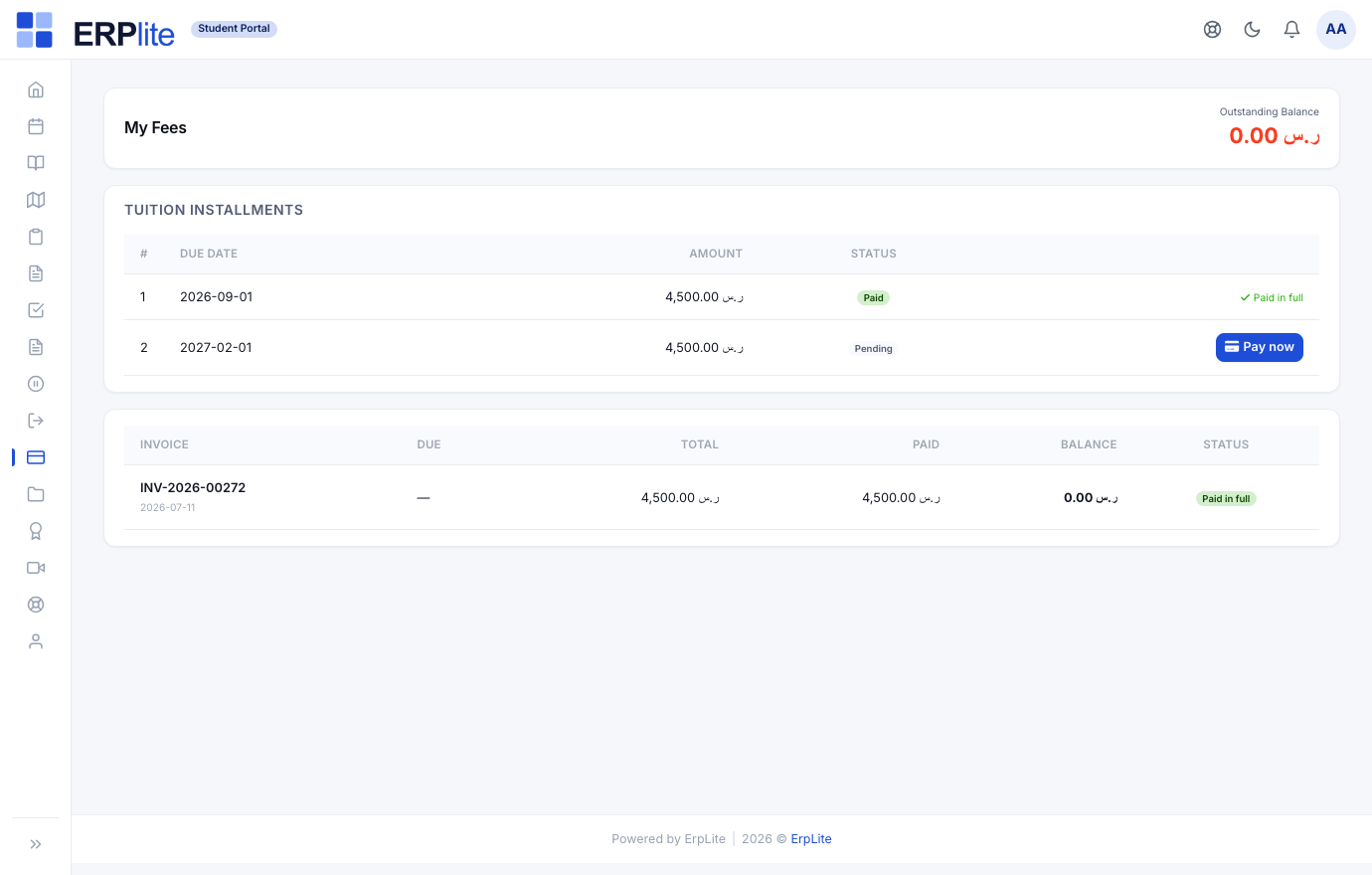 Student Portal › My Fees