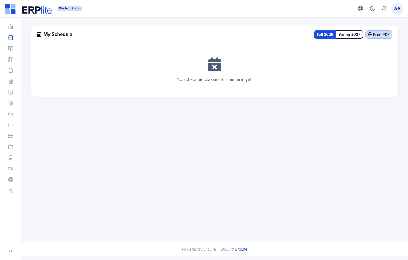 Student Portal › Schedule